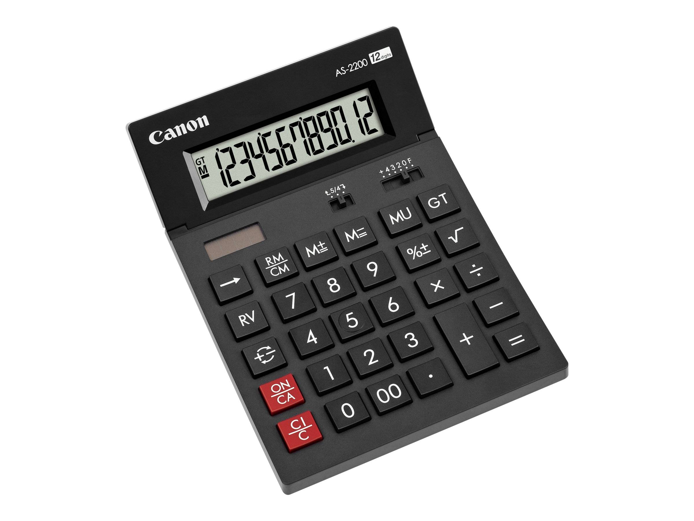 Canon AS-2200 Tischrechner Dunkelgrau Display (Stellen): 12 solarbetrieben, batteriebetrieben (L x B x H) 34 x 140 x 34 mm