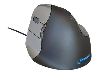 Evoluent Vertical Mouse 4 VM4L Ergonomische Maus USB Optisch Grau, Silber 6 Tasten 2800 dpi Ergonomisch