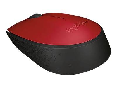 Logitech M171 Maus Kabellos, Funk Optisch Rot, Schwarz 3 Tasten 1000 dpi