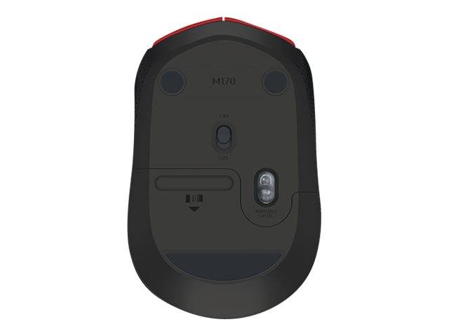 Logitech M171 Maus Kabellos, Funk Optisch Rot, Schwarz 3 Tasten 1000 dpi