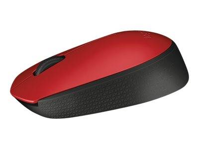 Logitech M171 Maus Kabellos, Funk Optisch Rot, Schwarz 3 Tasten 1000 dpi