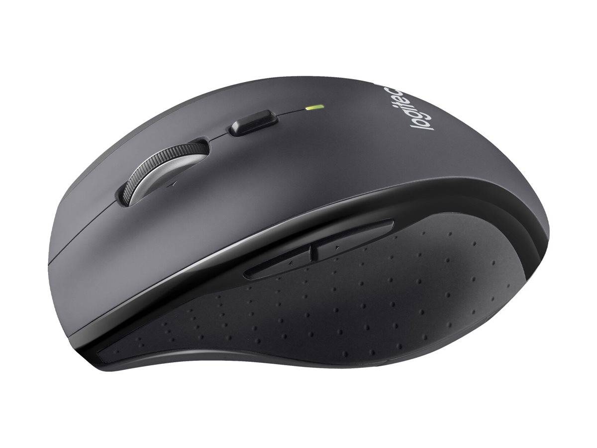 Logitech M705 Marathon Ergonomische Maus Funk Laser Schwarz, Silber 7 Tasten 1000 dpi Ergonomisch