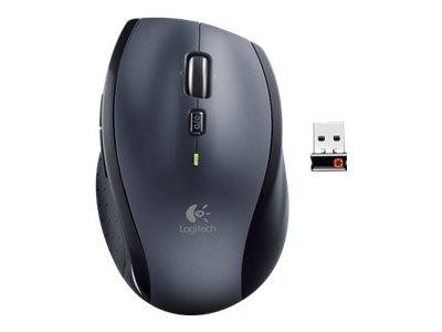 Logitech M705 Marathon Ergonomische Maus Funk Laser Schwarz, Silber 7 Tasten 1000 dpi Ergonomisch