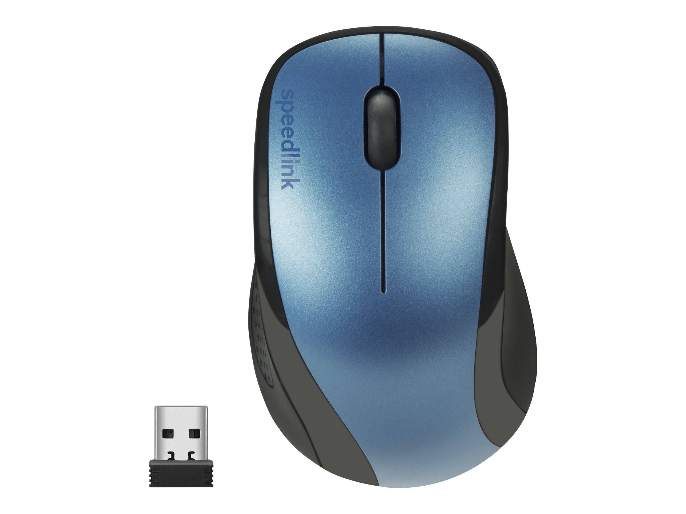 SPEEDLINK KAPPA Mouse - Maus - Für Rechtshänder - optisch - 3 Tasten - kabellos - 2.4 GHz - kabelloser Empfänger (USB)