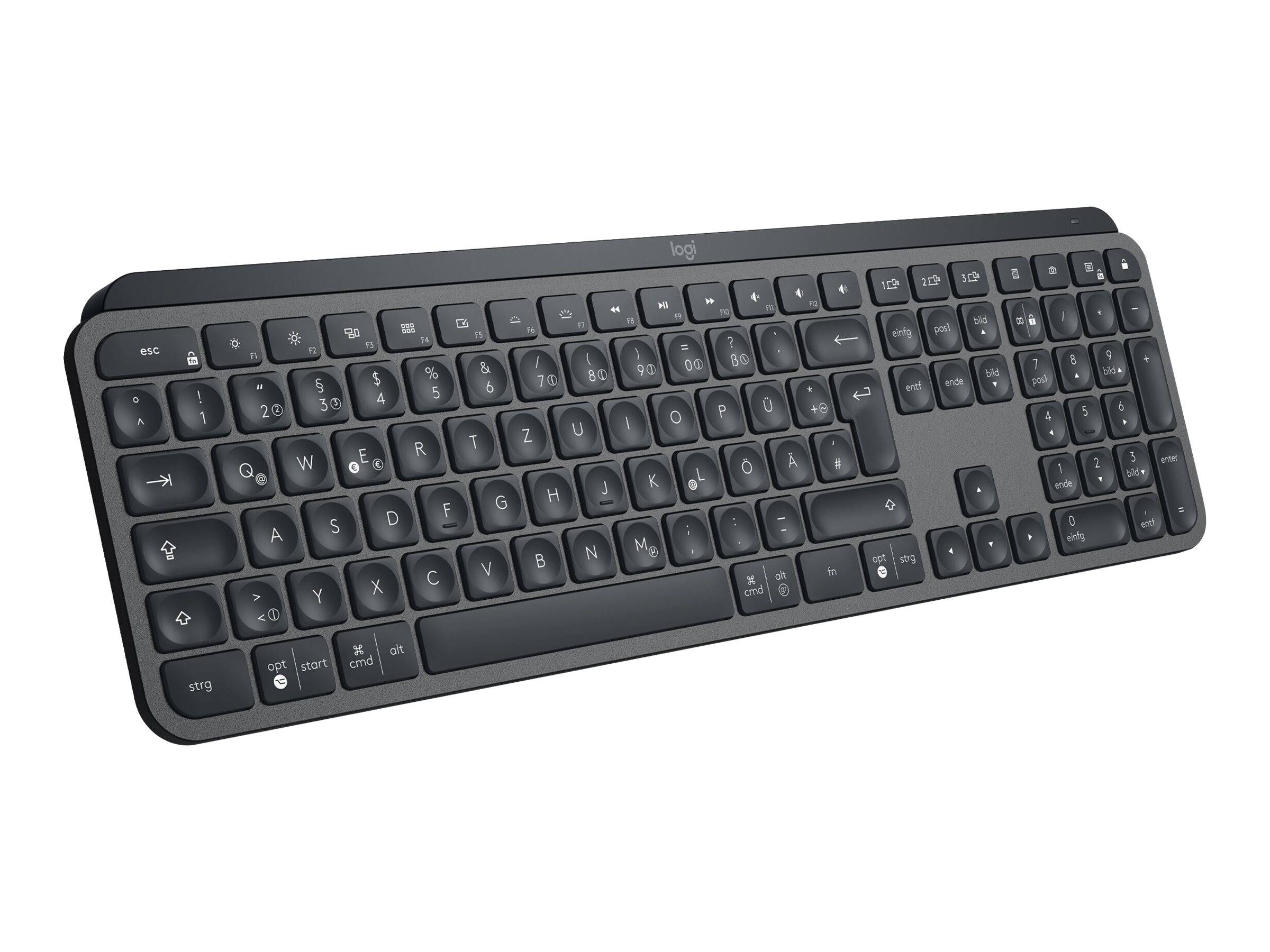 Logitech MX Keys Bluetooth® Tastatur Deutsch, QWERTZ Graphit Beleuchtet, Ergonomisch, Multipair-Funktion