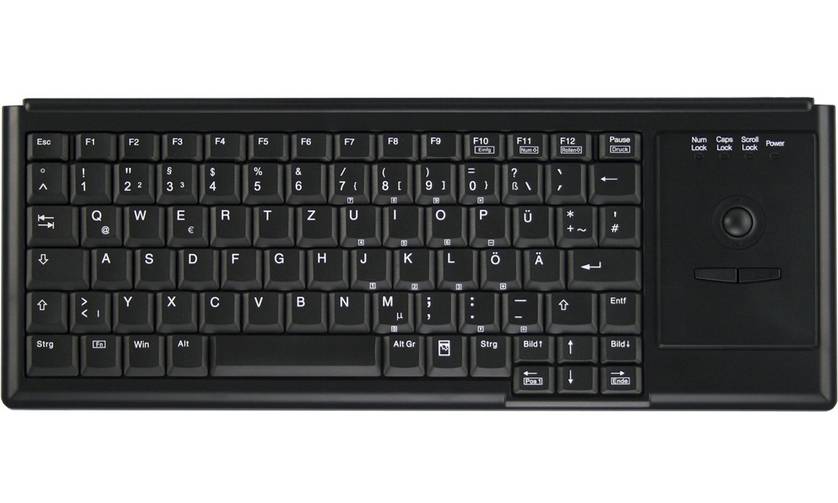 Active Key AK-4400-T IndustrialKey USB Tastatur Deutsch, QWERTZ Schwarz Integrierter Trackball