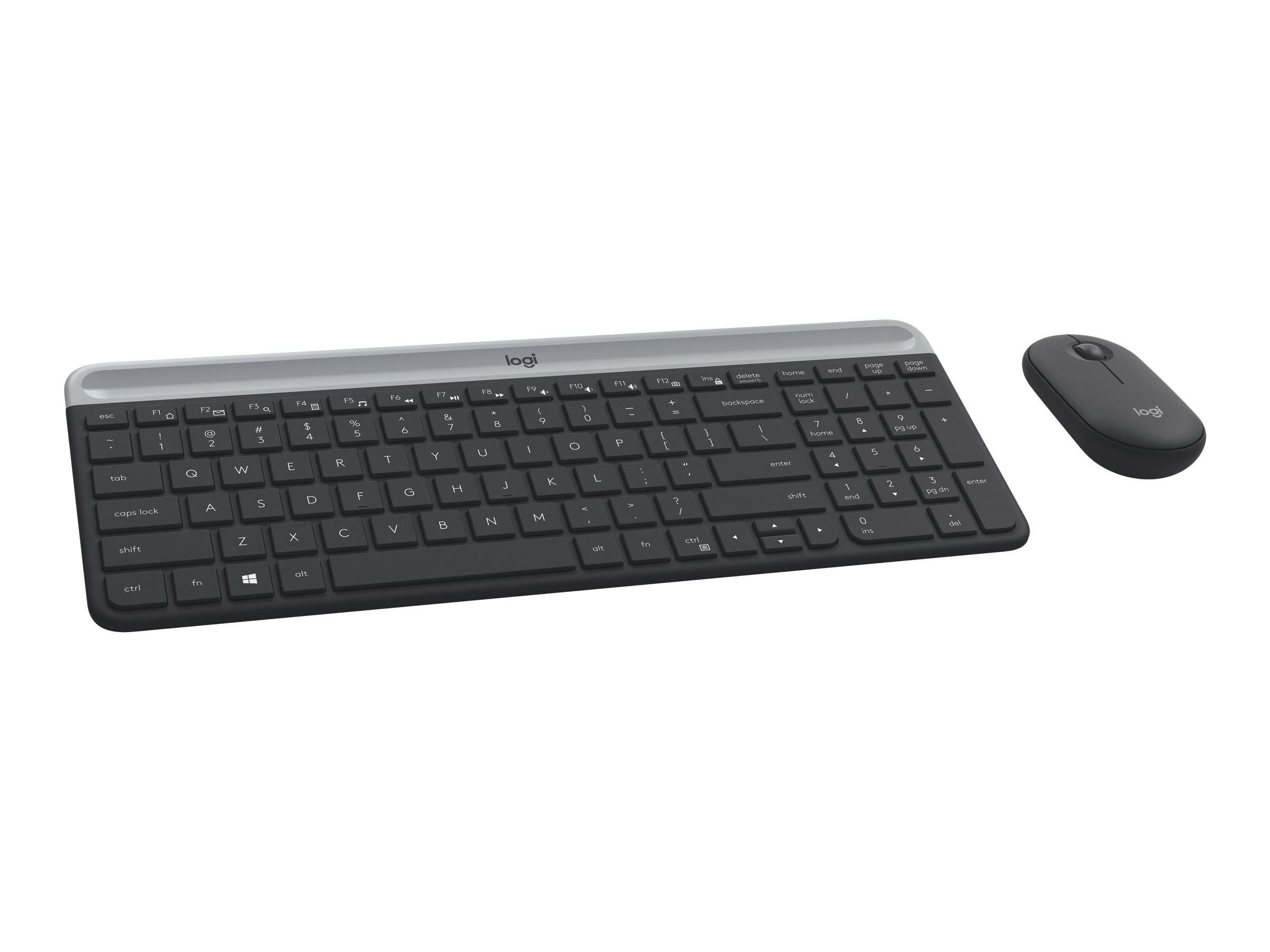 Logitech MK470 Slim Funk Tastatur, Maus-Set Deutsch, QWERTZ Graphit