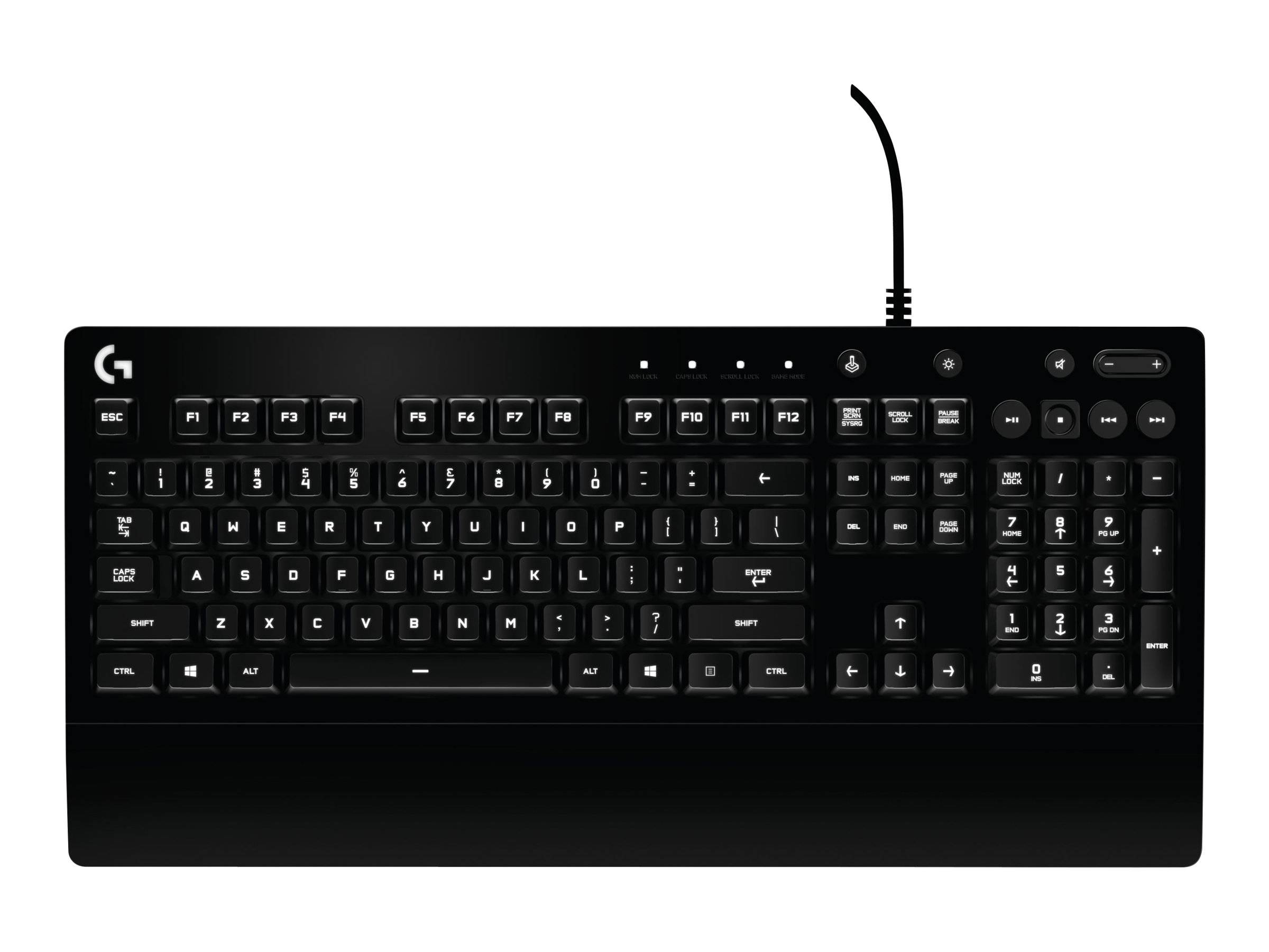 Logitech Gaming G213 Prodigy USB Gaming-Tastatur Deutsch, QWERTZ Schwarz Beleuchtet, Spritzwassergeschützt