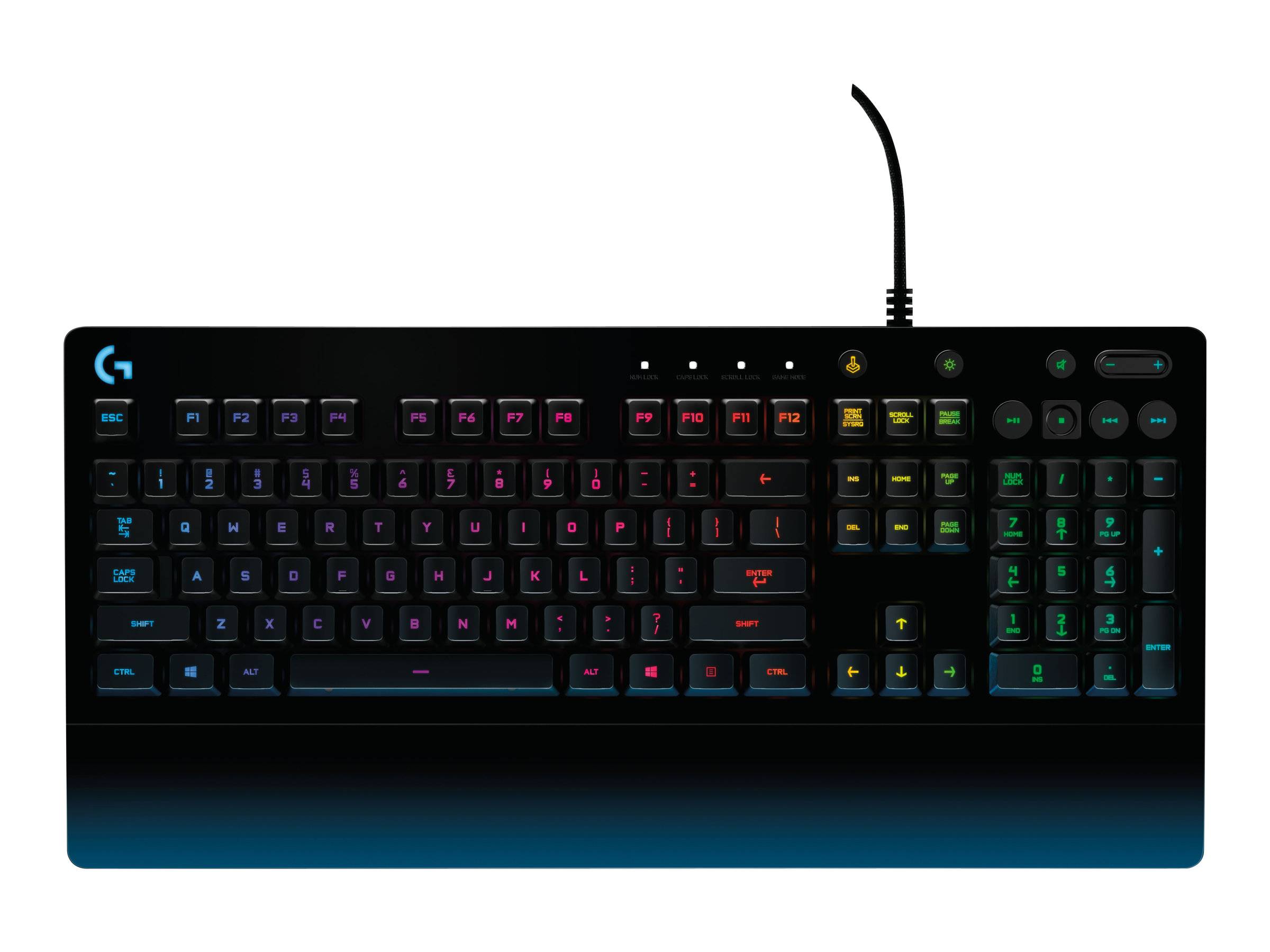 Logitech Gaming G213 Prodigy USB Gaming-Tastatur Deutsch, QWERTZ Schwarz Beleuchtet, Spritzwassergeschützt