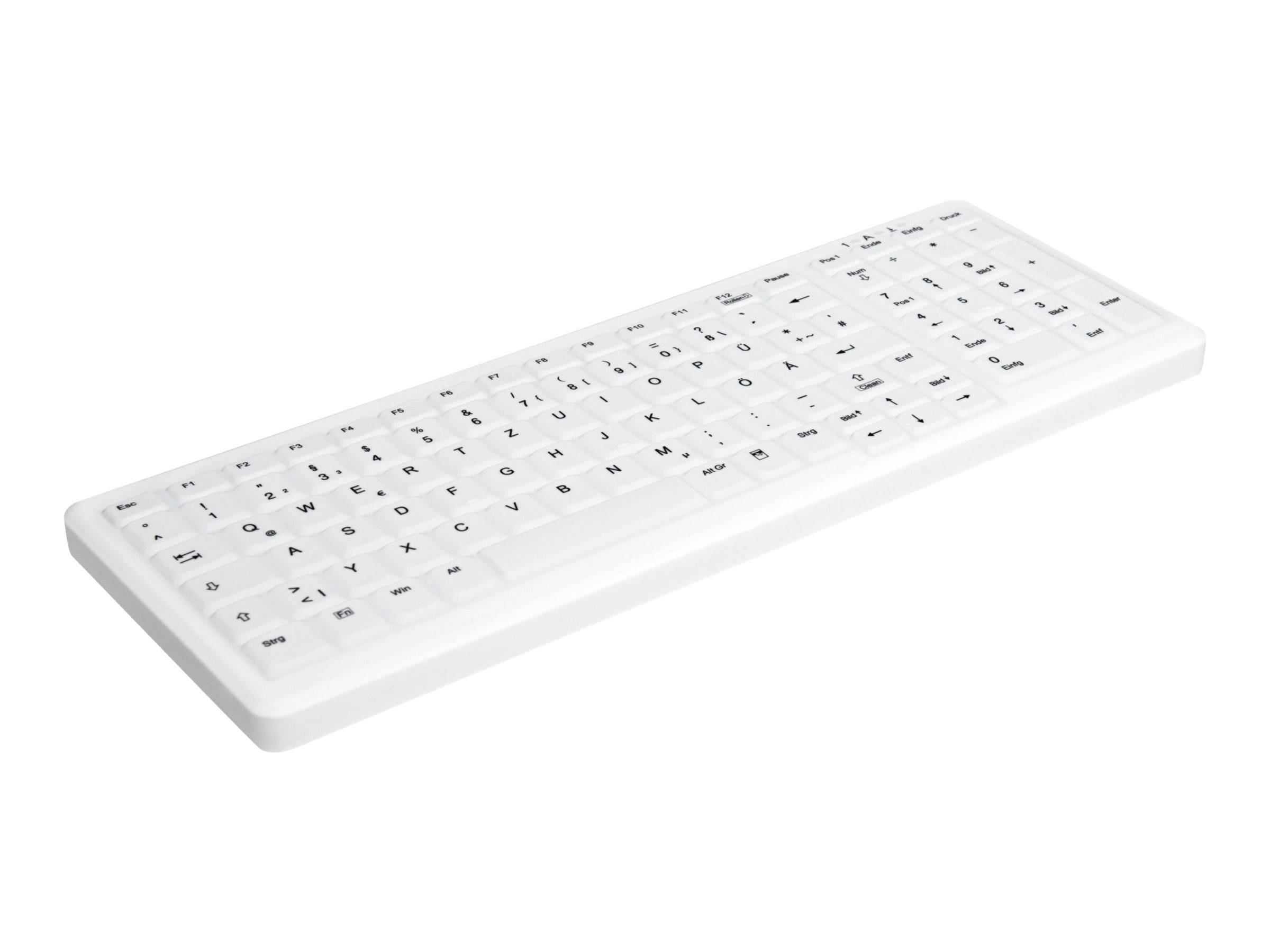 Active Key AK-C7000F Medical Key USB Hygiene-Tastatur Deutsch, QWERTZ Weiß Geeignet f. Wischdesinfektion nach DGHM/VAH, Silikonmembran