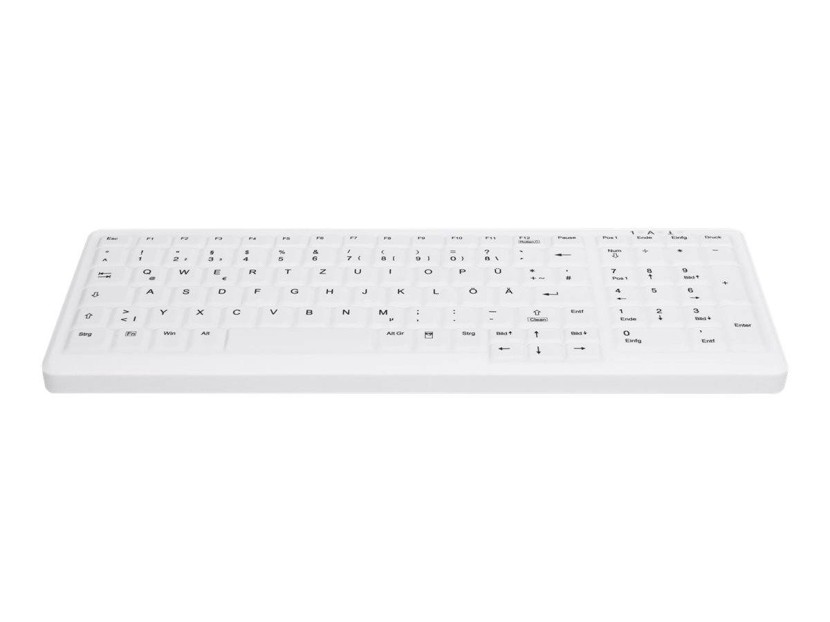 Active Key AK-C7000F Medical Key USB Hygiene-Tastatur Deutsch, QWERTZ Weiß Geeignet f. Wischdesinfektion nach DGHM/VAH, Silikonmembran