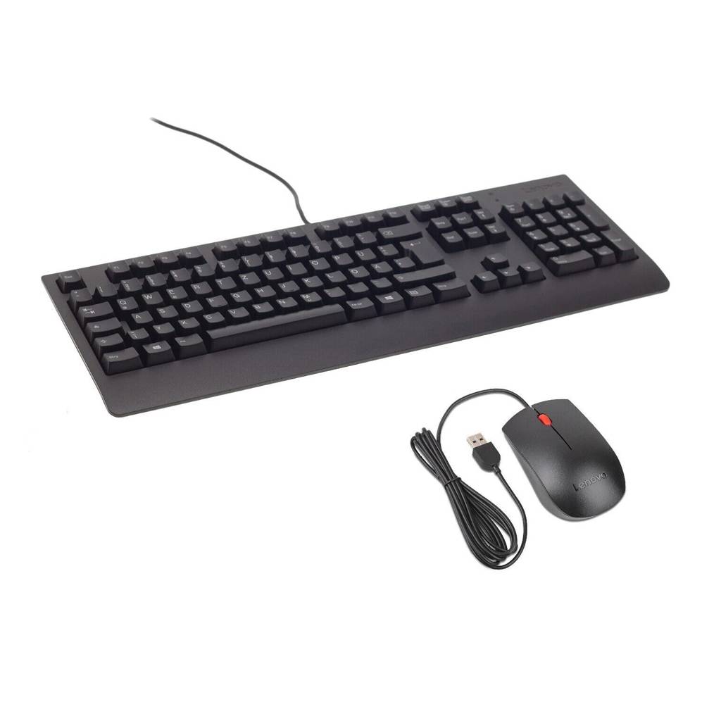 Lenovo Lenovo Essential Wired Combo - Tastatur- USB Tastatur, Maus-Set Deutsch, QWERTZ Schwarz