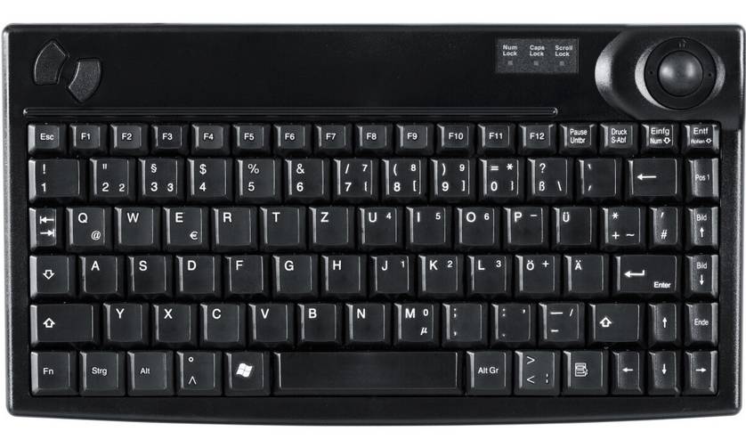 Active Key CompactKey AK-440 USB Tastatur Deutsch, QWERTZ Schwarz Integrierter Trackball