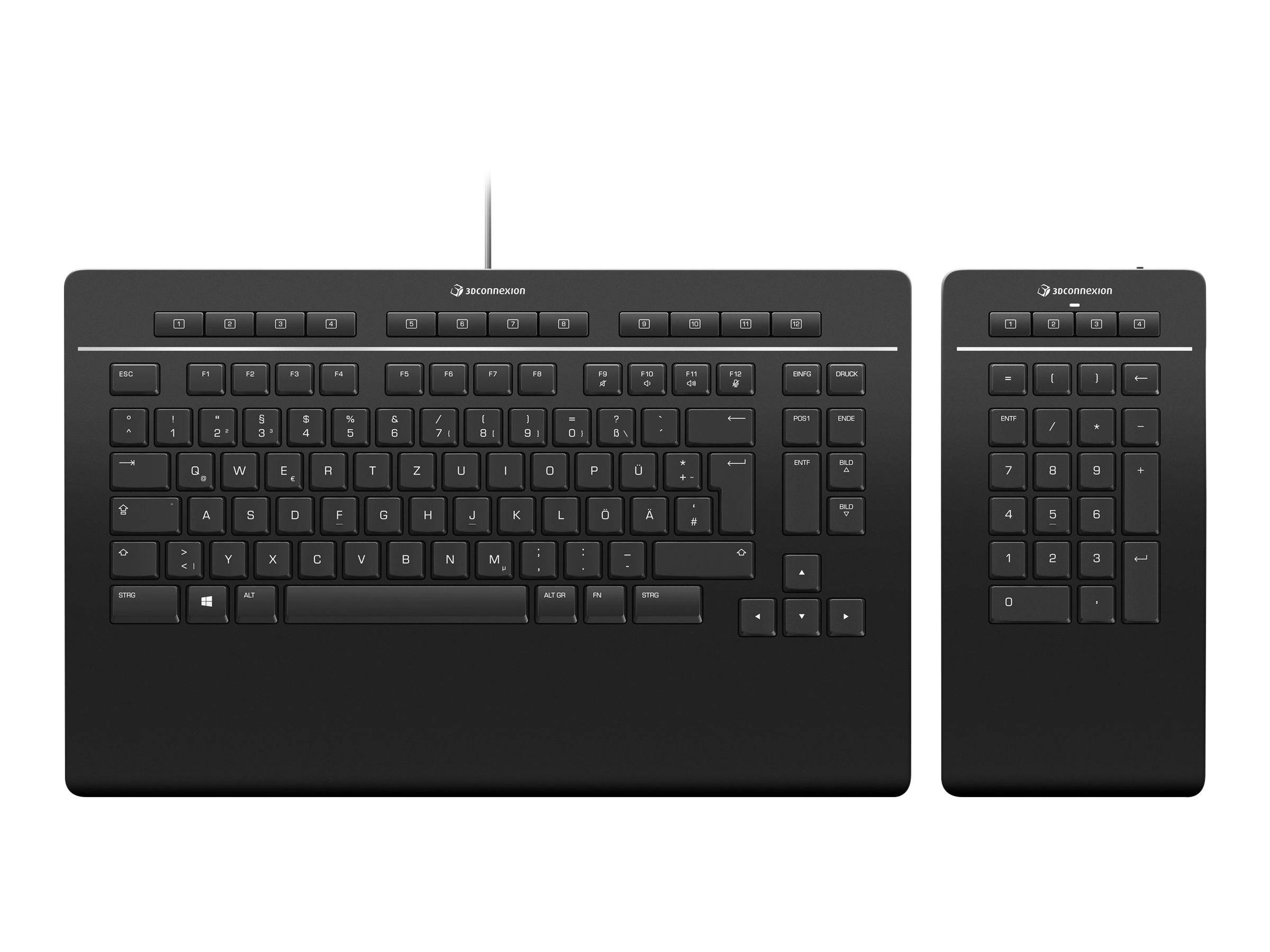 3Dconnexion Keyboard Pro with Numpad - Tastatur und Nummernfeld - Deutsch, QWERTZ