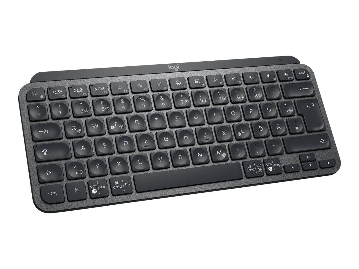 Logitech MX Keys Mini Bluetooth® Tastatur Deutsch, QWERTZ Graphit Beleuchtet, Geräuscharme Tasten, Multipair-Funktion, Wiederaufladbar