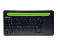 MediaRange Tastatur kompakt mit Touchpad Telefonhalter kabellos Bluetooth 5.0 QWERTZ Deutsch/Österreichisch Schwarz/Grün