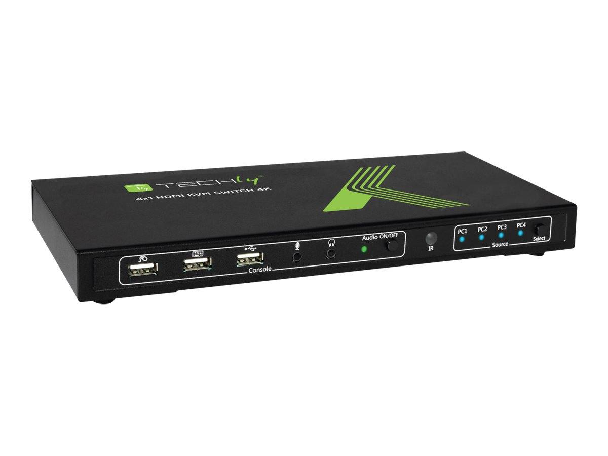TECHly IDATA-KVM-HDMI4U 4 Port KVM-Umschalter HDMI USB 3840 x 2160 Pixel