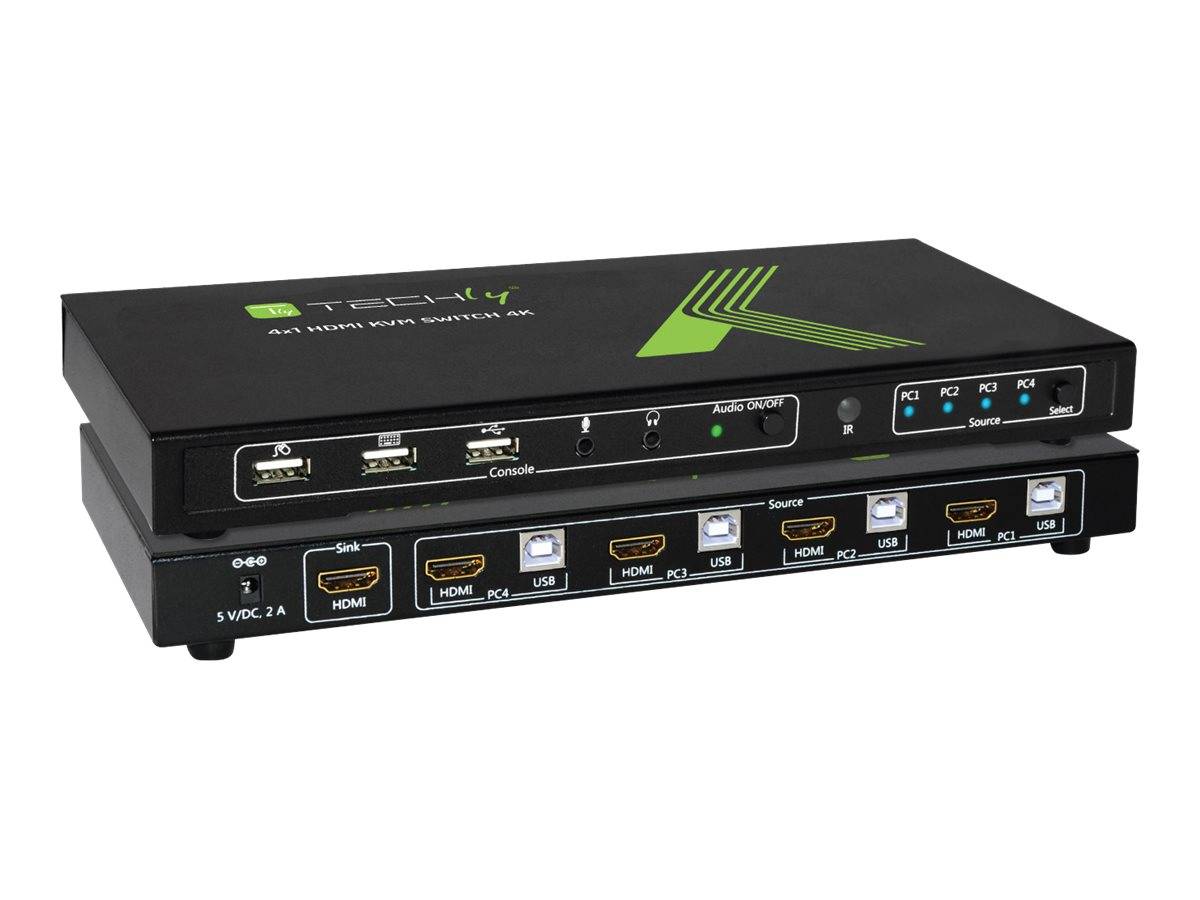 TECHly IDATA-KVM-HDMI4U 4 Port KVM-Umschalter HDMI USB 3840 x 2160 Pixel