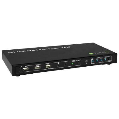 TECHly IDATA-KVM-HDMI4U 4 Port KVM-Umschalter HDMI USB 3840 x 2160 Pixel