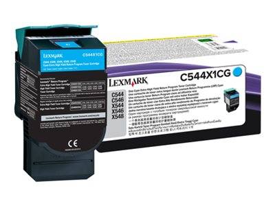 Lexmark Rückgabe Tonerkassette C544 C546 X544 X546 X548 Original Cyan 4000 Seiten C544X1CG