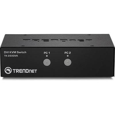 TRENDnet KVM Switch 2-Port DVI/USB/Audio mit Kabeln Signalsteuerung KVM KVM Switches