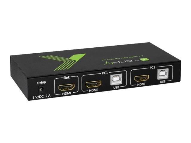 TECHly IDATA-KVM-HDMI2U 2 Port KVM-Umschalter HDMI USB 3840 x 2160 Pixel