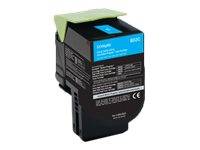 Lexmark Tonerkassette 802C CX310 CX410 CX510 Original Cyan 1000 Seiten 80C20C0