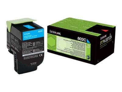 Lexmark Tonerkassette 802C CX310 CX410 CX510 Original Cyan 1000 Seiten 80C20C0