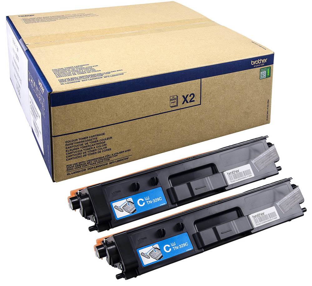 Brother TN329C - 2er-Pack - Cyan - Original - Tonerpatrone