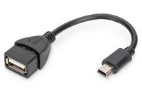 Digitus USB 2.0 Adapter [1x USB 2.0 Stecker Mini-B - 1x USB 2.0 Buchse A] AK-300310-002-S 20.00 cm