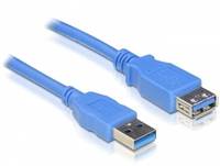 Delock USB-Kabel USB 3.2 Gen1 USB-A Stecker, USB-A Buchse 1.00m Blau vergoldete Steckkontakte 82538