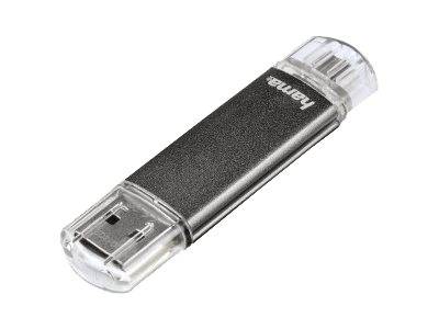 Hama FlashPen "Laeta Twin" USB-Zusatzspeicher Smartphone/Tablet Grau 16 GB USB 2.0, Micro USB 2.0
