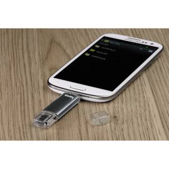 Hama FlashPen "Laeta Twin" USB-Zusatzspeicher Smartphone/Tablet Grau 16 GB USB 2.0, Micro USB 2.0