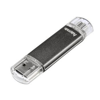 Hama FlashPen "Laeta Twin" USB-Zusatzspeicher Smartphone/Tablet Grau 64 GB USB 2.0, Micro USB 2.0