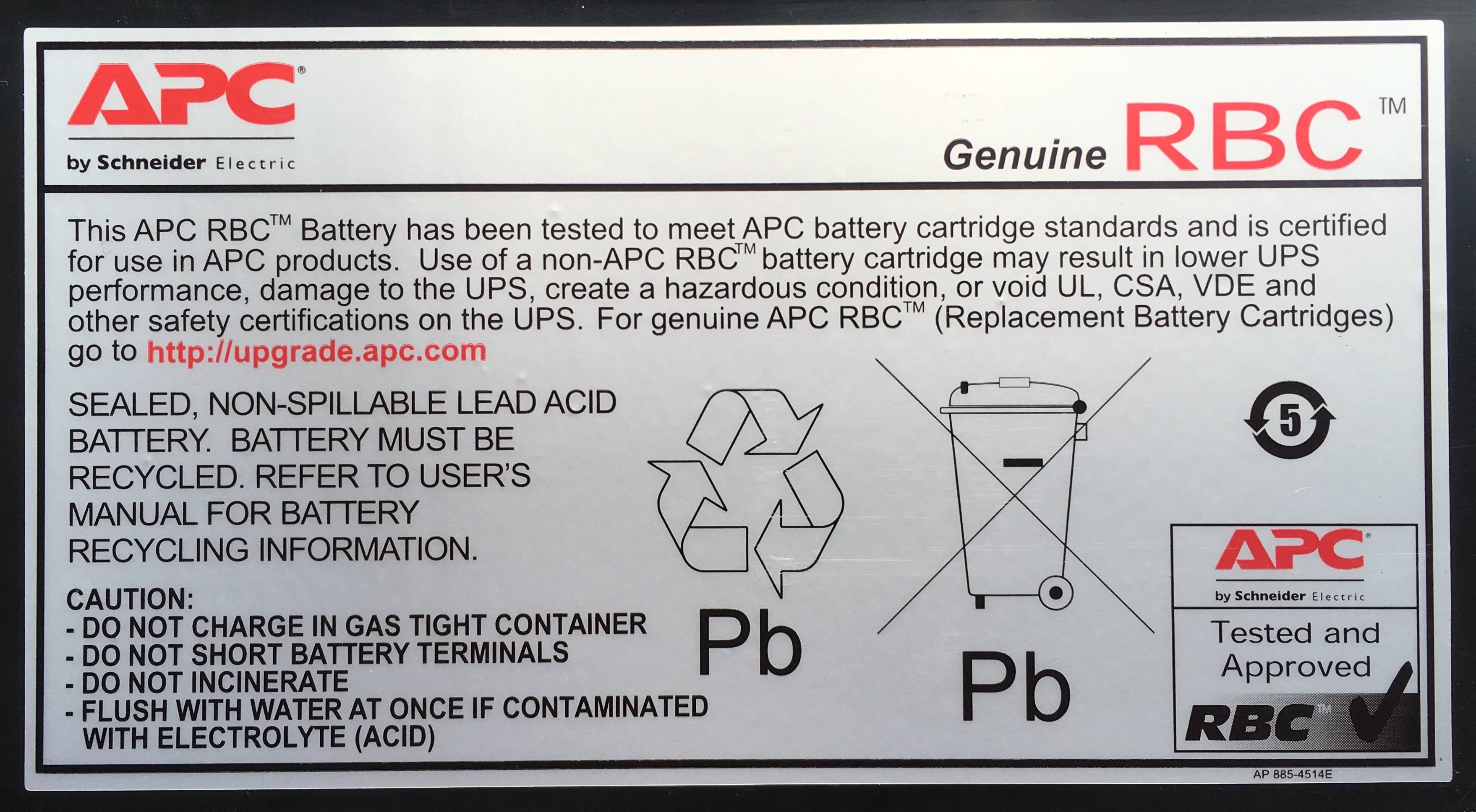 APC Replacement Battery Cartridge #4 - USV-Akku - 1 x Batterie - Bleisäure - Schwarz - für P/N: BE 700 YIN, BE750BB-CN,