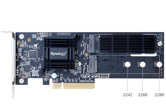 Synology M2D18 - Laufwerksschachtadapter - Erweiterungsschlitz auf 2 x M.2 - M.2 Card - PCIe 2.0 x8