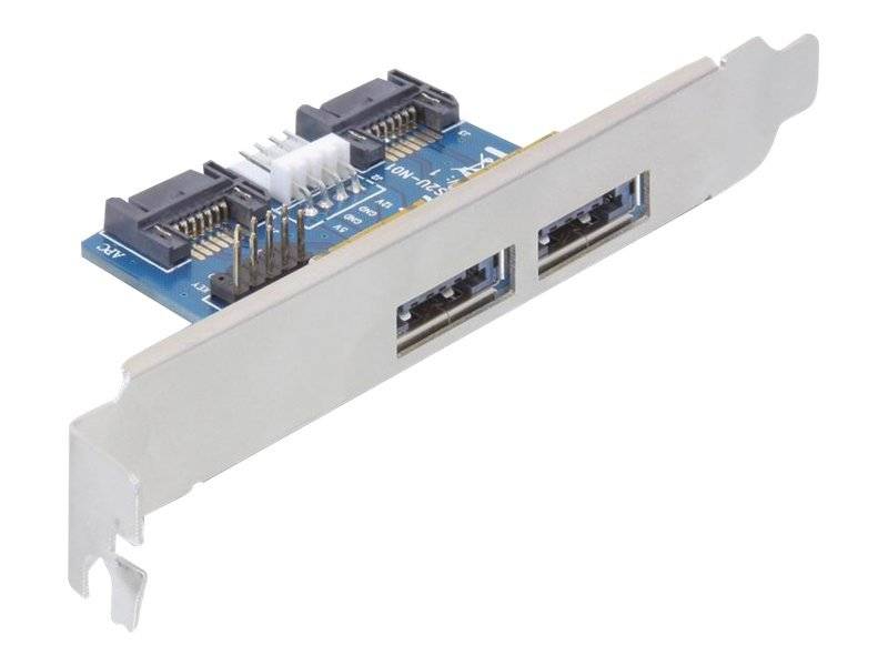 Delock Slot bracket 2x eSATAp 5V/12V with Low Profile Bracket - Speicherkabelkit - interne Stromversorgung, 4-polig, SAT