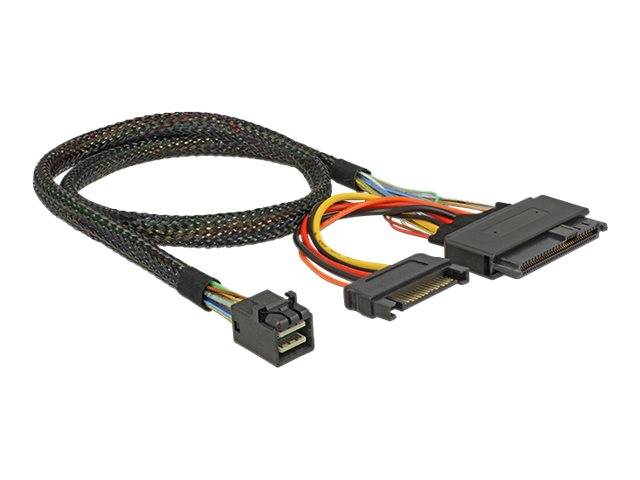 Delock Internes SAS-Kabel 4-Lane 4x Mini SAS HD SFF-8643 M bis SATA Leistung SFF-8639 50 cm Schwarz für P/N: 62696