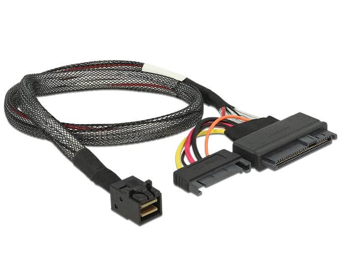 Delock Internes SAS-Kabel 4-Lane 4x Mini SAS HD SFF-8643 M bis SATA Leistung SFF-8639 50 cm Schwarz für P/N: 62696