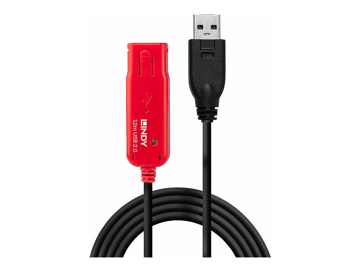 LINDY USB-Kabel USB 2.0 USB-A Stecker, USB-A Buchse 12.00 m Schwarz 42782