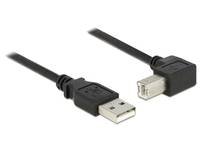 Delock USB-Kabel USB M bis Typ B M 2.0 50 cm 90° Stecker Schwarz