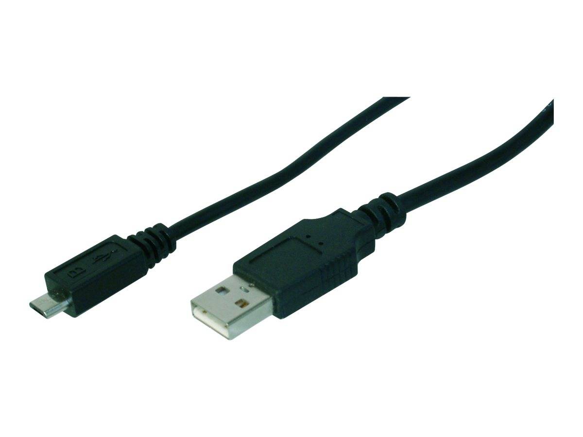 Digitus USB-Kabel USB 2.0 USB-A Stecker, USB-Micro-B Stecker 1.00 m Schwarz AK-300127-010-S