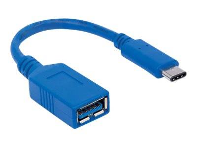 Manhattan USB-C to USB-A Cable, 15cm, Male to Female, 5 Gbps (USB 3.2 Gen1 aka USB 3.0)