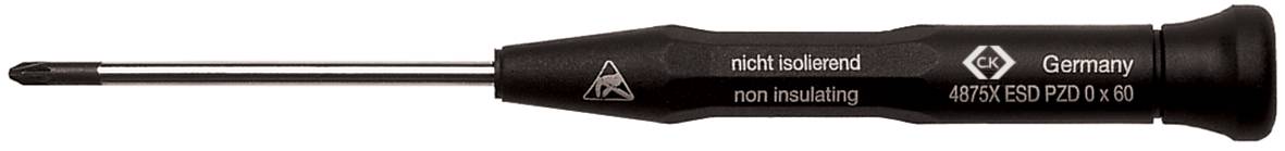 C.K T4875X ESD ESD Kreuzschlitz-Schraubendreher PZ 0 Klingenlänge: 60 mm DIN EN 61340-2