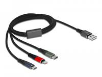 Delock - Lightning-Kabel, nur zum Aufladen - USB männlich zu Micro-USB Typ B, Lightning, USB-C männlich