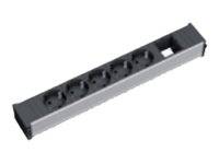 Bachmann 912.008 Steckdosenleiste ohne Schalter Aluminium, Schwarz Schutzkontakt