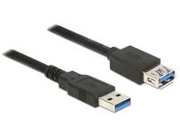 Delock USB-Kabel USB 3.2 Gen1 (USB 3.0 / USB 3.1 Gen1) USB-A Stecker, USB-A Buchse 1.00 m Schwarz vergoldete Steckkontakte 85054