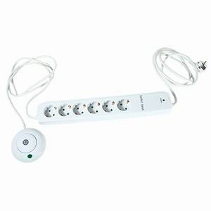 REV 00251201 Steckdosenleiste mit Schalter 6fach Weiß Schutzkontakt 1St.