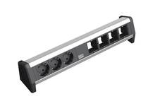 Bachmann 902.003 Steckdosenleiste ohne Schalter Schwarz, Aluminium Schutzkontakt