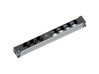 Bachmann 909.0057 Steckdosenleiste ohne Schalter Aluminium, Schwarz Schutzkontakt